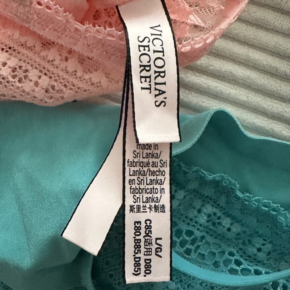 Lace Trim Bralette - Pink & Teal size L - Victoria’s Secret - Picture 4 of 5
